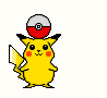 Pikachu balancing a Poké Ball
